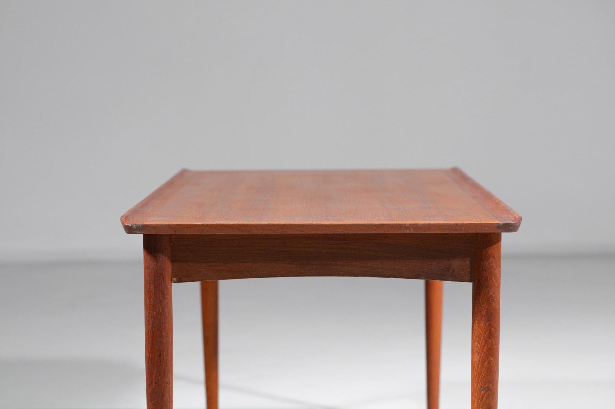 Late 20th Century Scandinavian Teak Coffee Table with Raised Sides For Sale