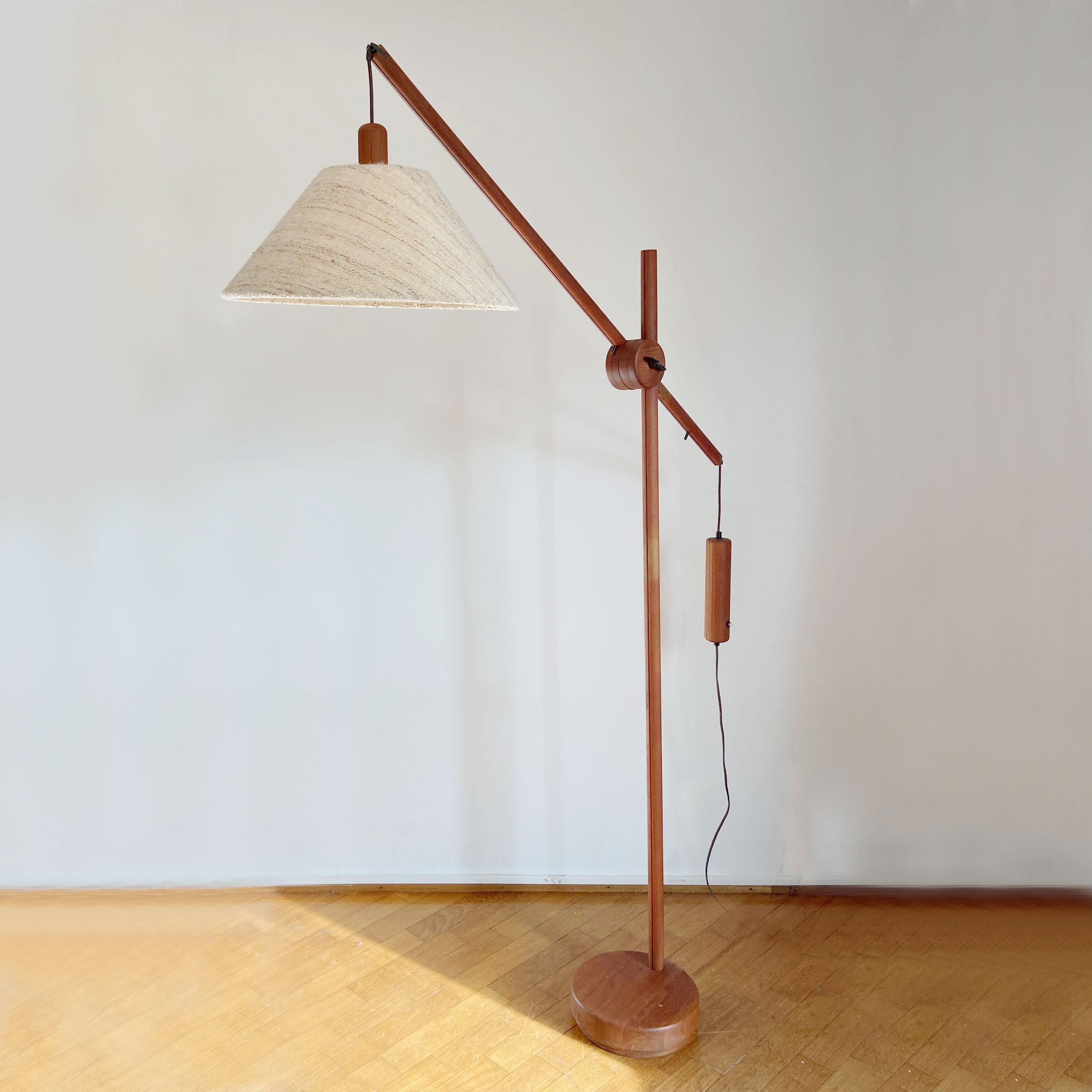 Danish Scandinavian Teak Counter Balance Floor Lamp For Sale