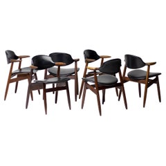 Scandinavian Teak "Cow Horn" Chairs, Set of Six