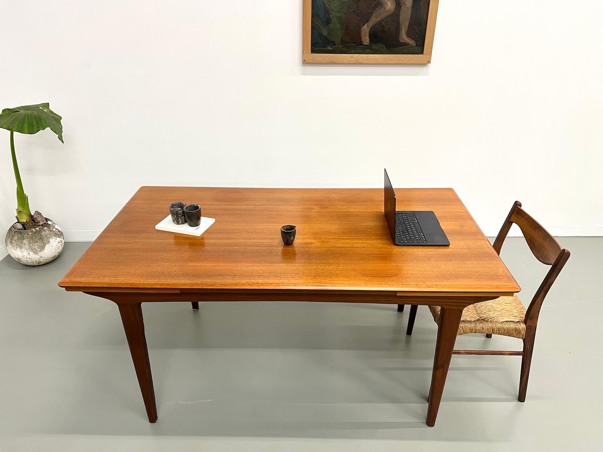 Mid-20th Century Scandinavian teak dining table, extendable, 1960's For Sale
