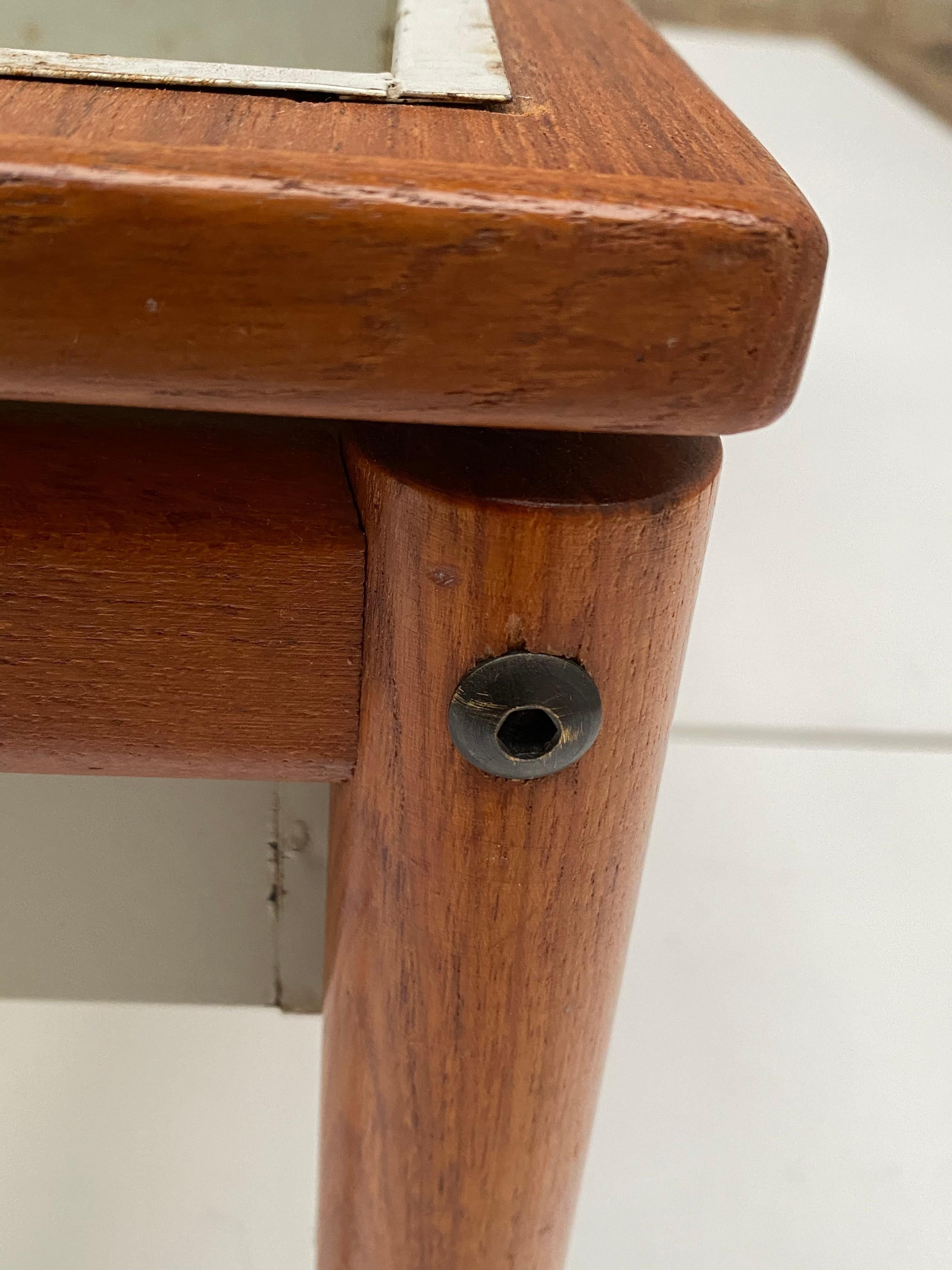 Scandinavian Teak and Enameled Metal Planter Table, 1960s, Denmark 1