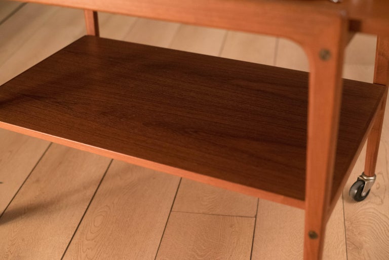 Scandinavian Teak Expandable Bar Cart For Sale at 1stdibs