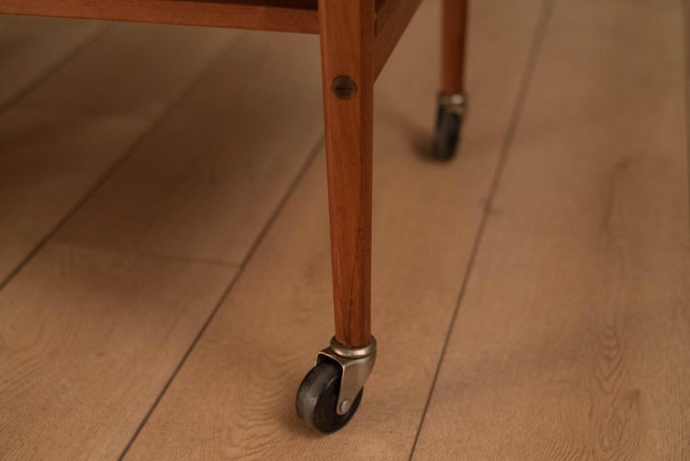 Scandinavian Teak Expandable Bar Cart For Sale at 1stdibs