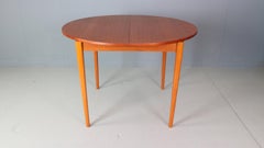 Scandinavian Teak Extendable Oval / Round Dinning Table, 1960, Denmark