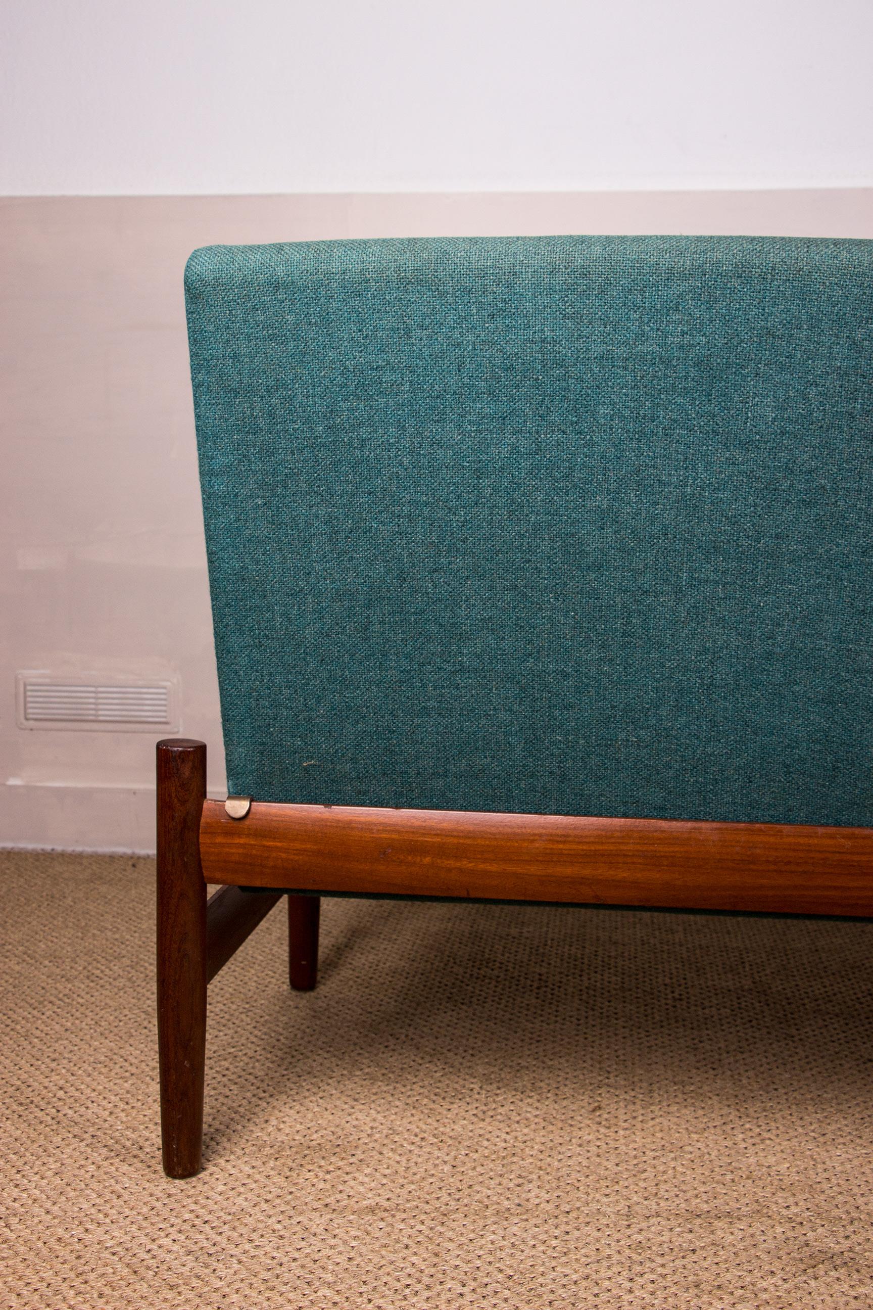 Scandinavian Teak & Fabric 2-Seat Sofa by Gunnar Sørlie for Karl Sørlie & Sønner 6