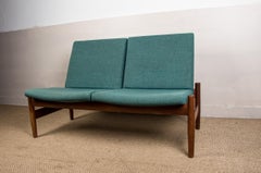 Scandinavian Teak & Fabric 2-Seat Sofa by Gunnar Sørlie for Karl Sørlie & Sønner