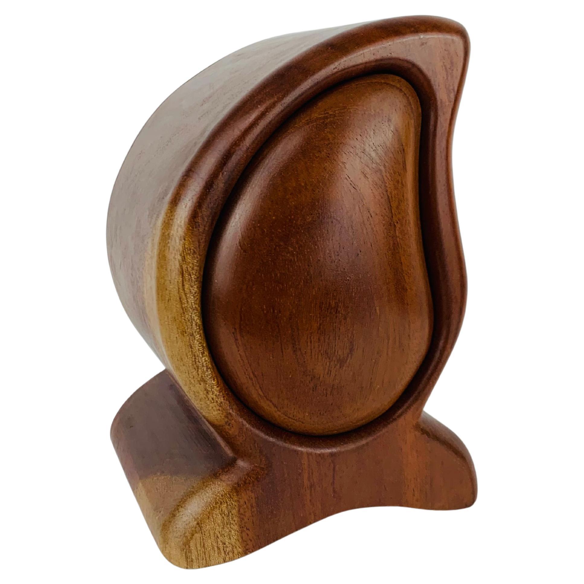 Scandinavian teak jewelry box, 1980s, organic