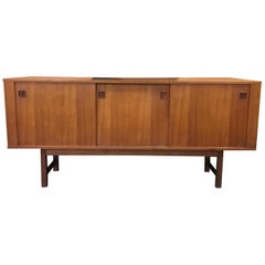 Scandinavian Teak Midcentury Sideboard with Sliding Doors