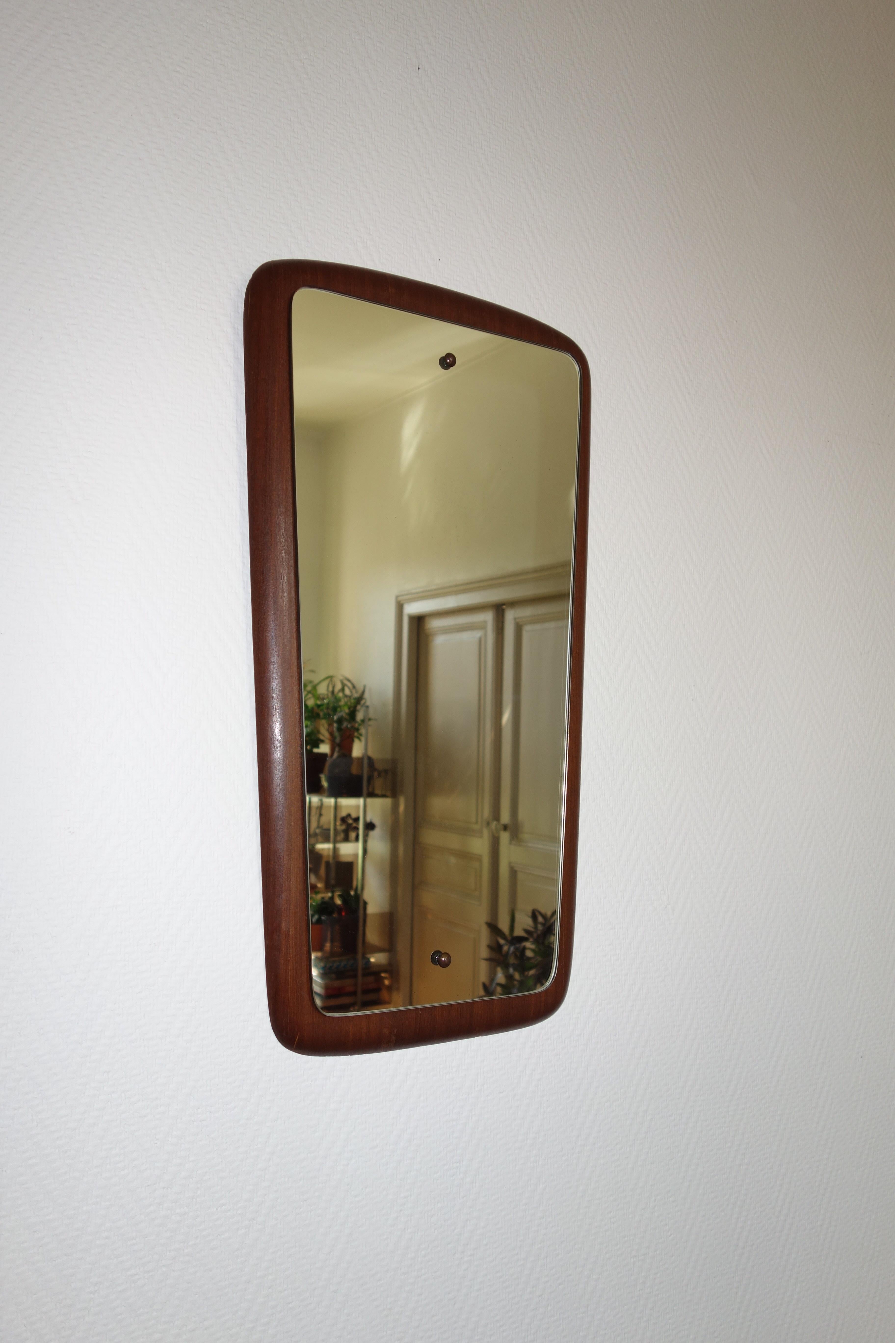 Mid-20th Century Scandinavian Teak Mirror, 1960s For Sale