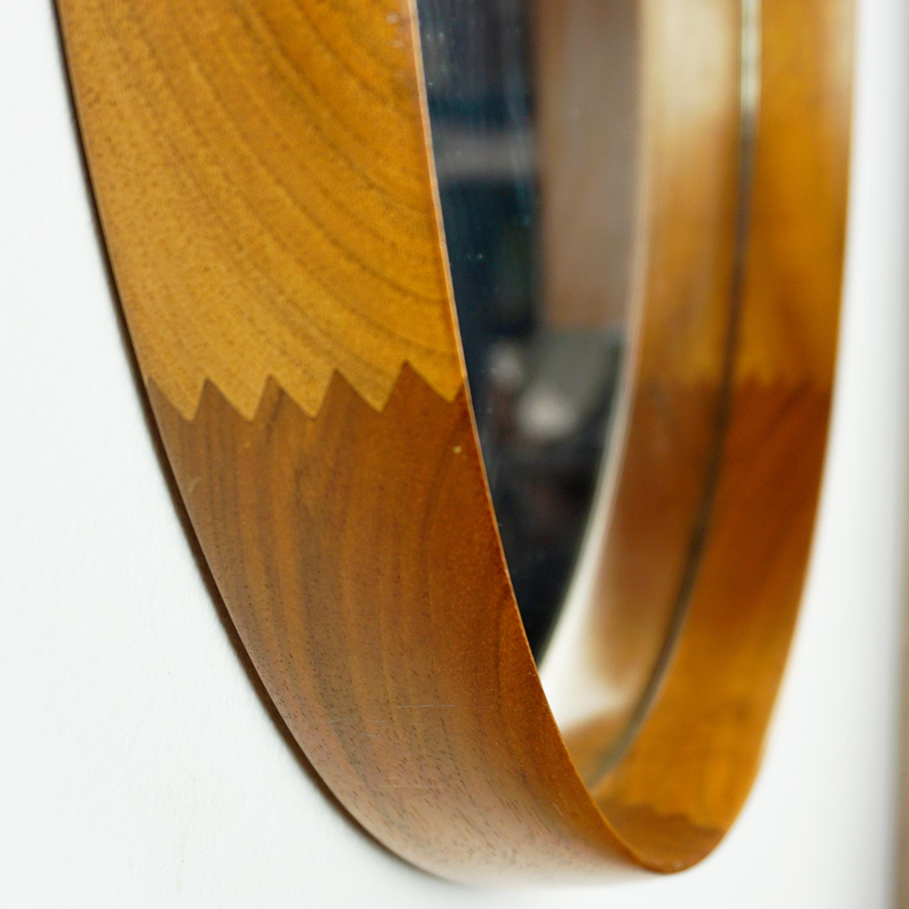 Swedish Scandinavian Teak Mirror by Uno and Osten Kristiansson for Luxus Vittsjö Sweden For Sale