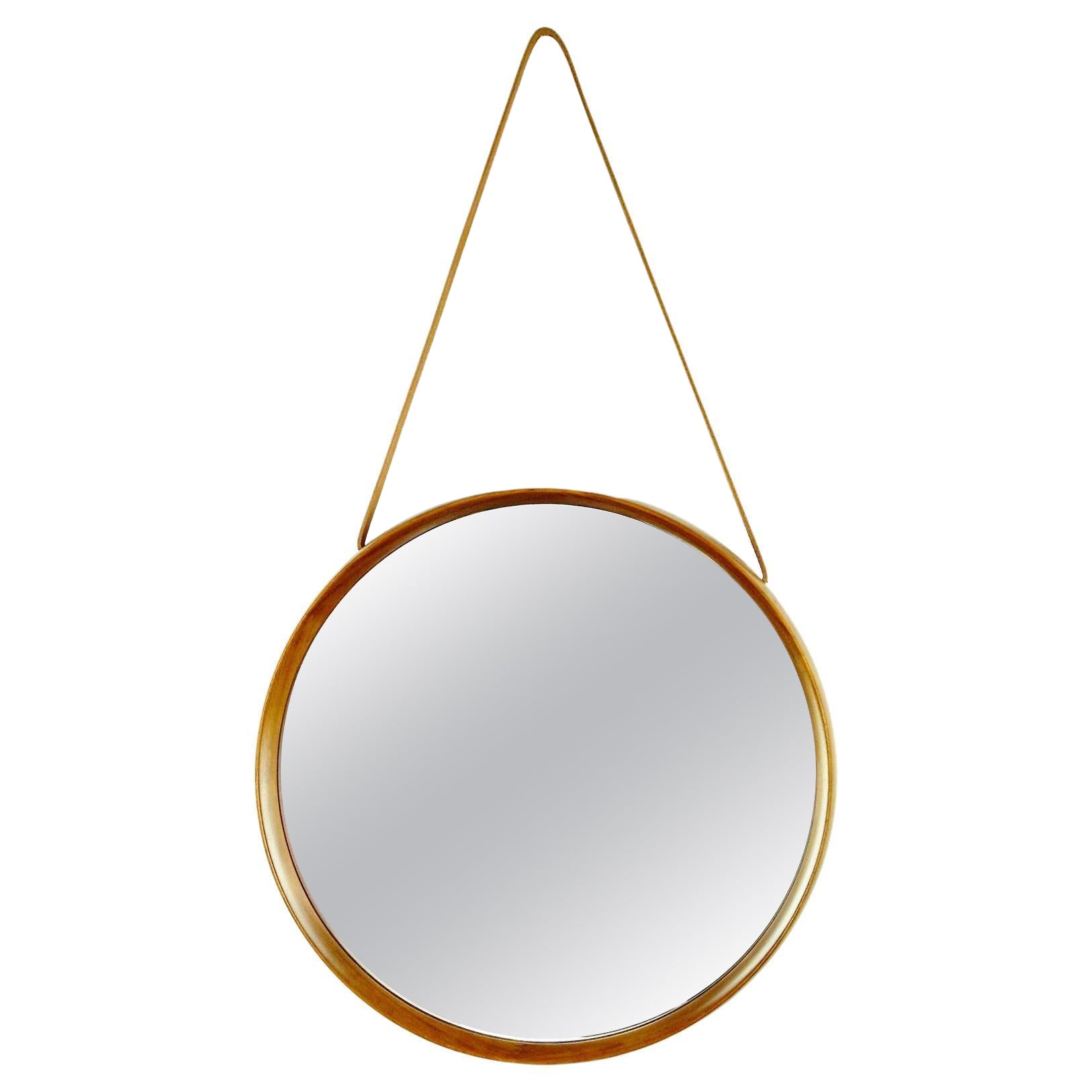 Specchio scandinavo in teak di Uno e Osten Kristiansson per Luxus Vittsjö Svezia in vendita