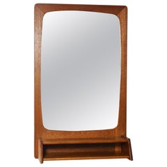 Scandinavian teak mirror with shelf, Denmark 1960's