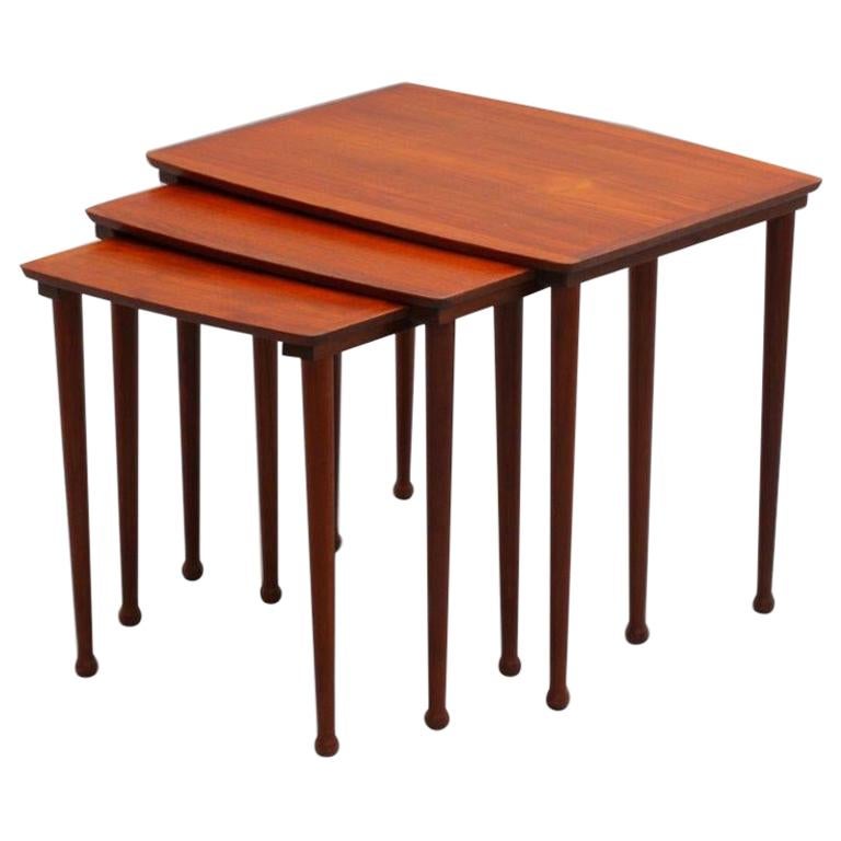 Scandinavian Teak Nesting Tables, Denmark, 1950