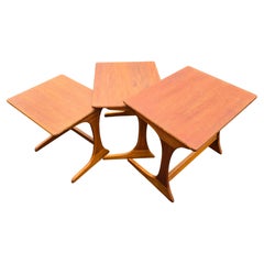 Scandinavian Teak Nesting Tables, Set of Three, 1950s–1960s