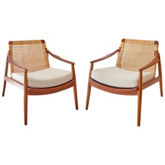 Scandinavian Teak Pair of Lounge Chairs by Hartmut Lohmeyer, 1960s