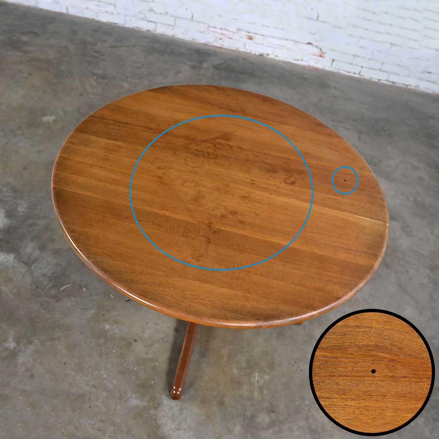 Scandinavian Teak Round Top Pedestal Base Dining Table Kd Furniture by Sun Furn 6