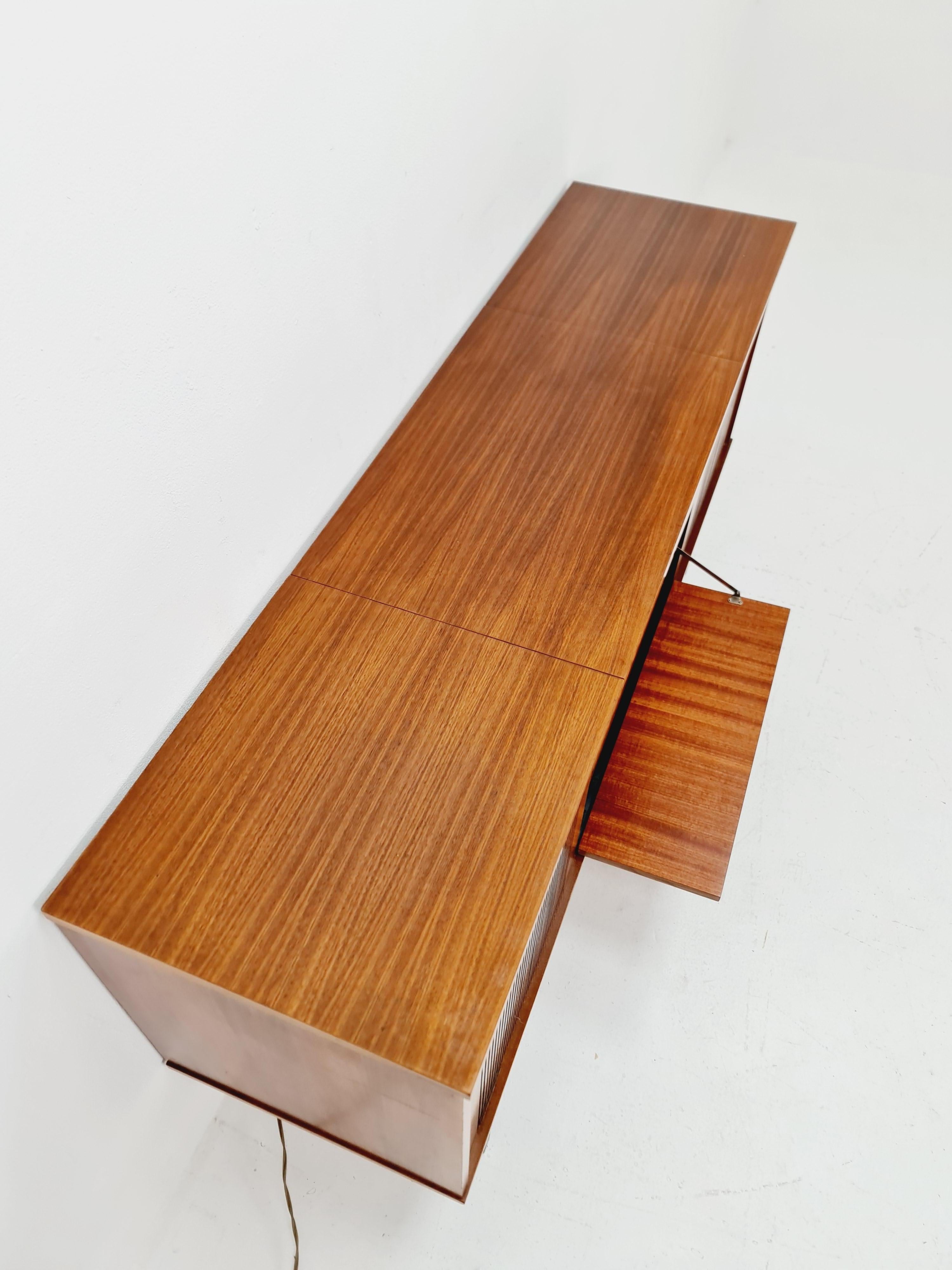 Scandinavian teak Sidboard Record player Dual 1210 , radio by Senderwahl For Sale 6