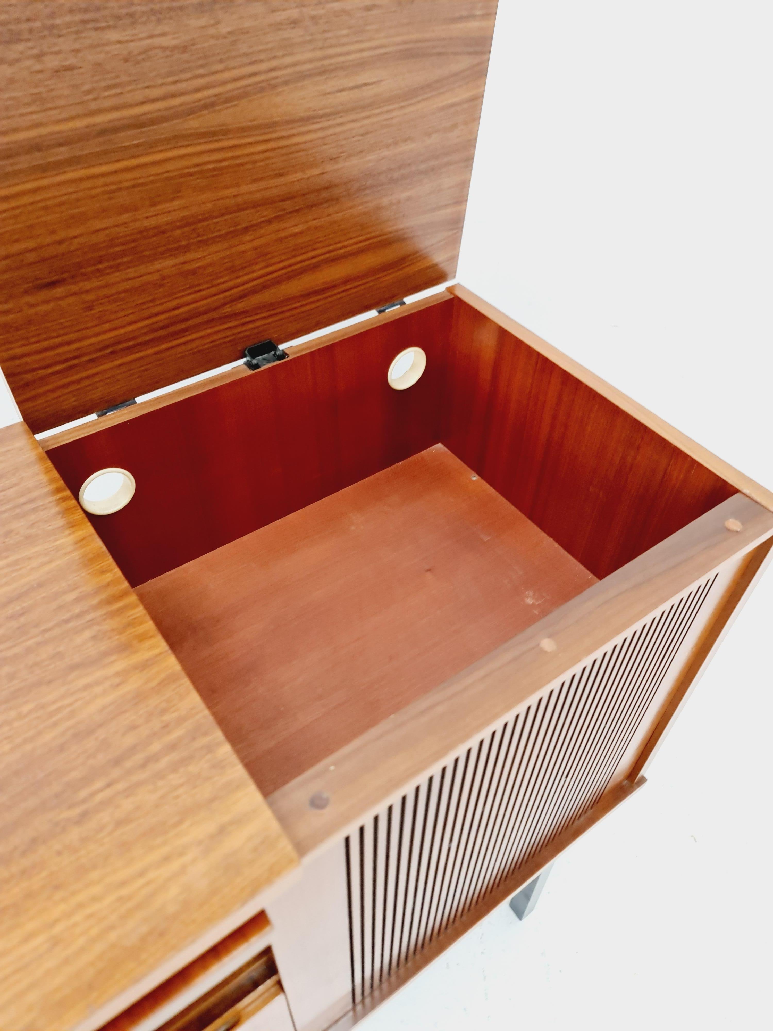 Scandinavian teak Sidboard Record player Dual 1210 , radio by Senderwahl For Sale 1