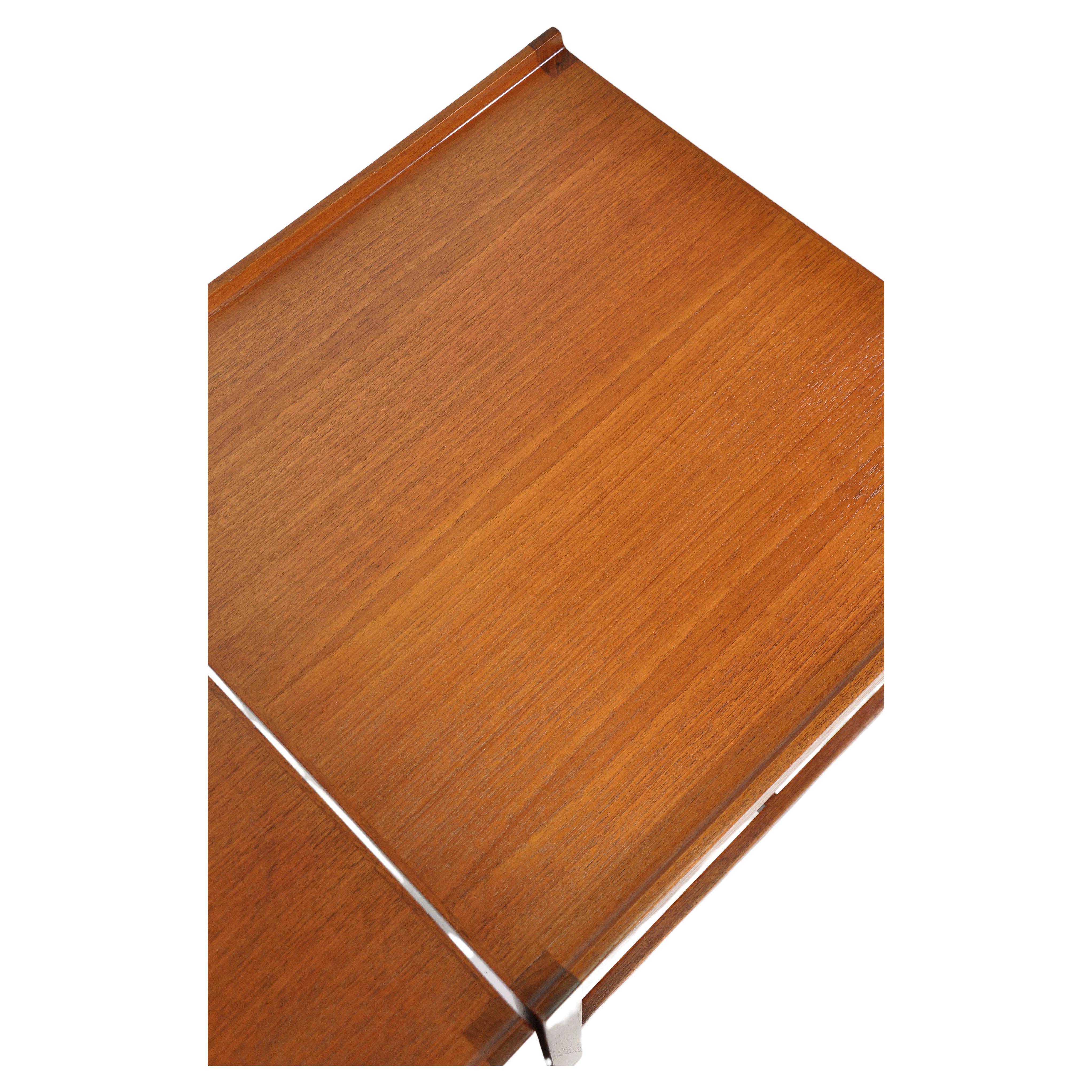 Mid-Century Modern Scandinavian Teak Side Table or Bench by Brode Blindheim For Sale