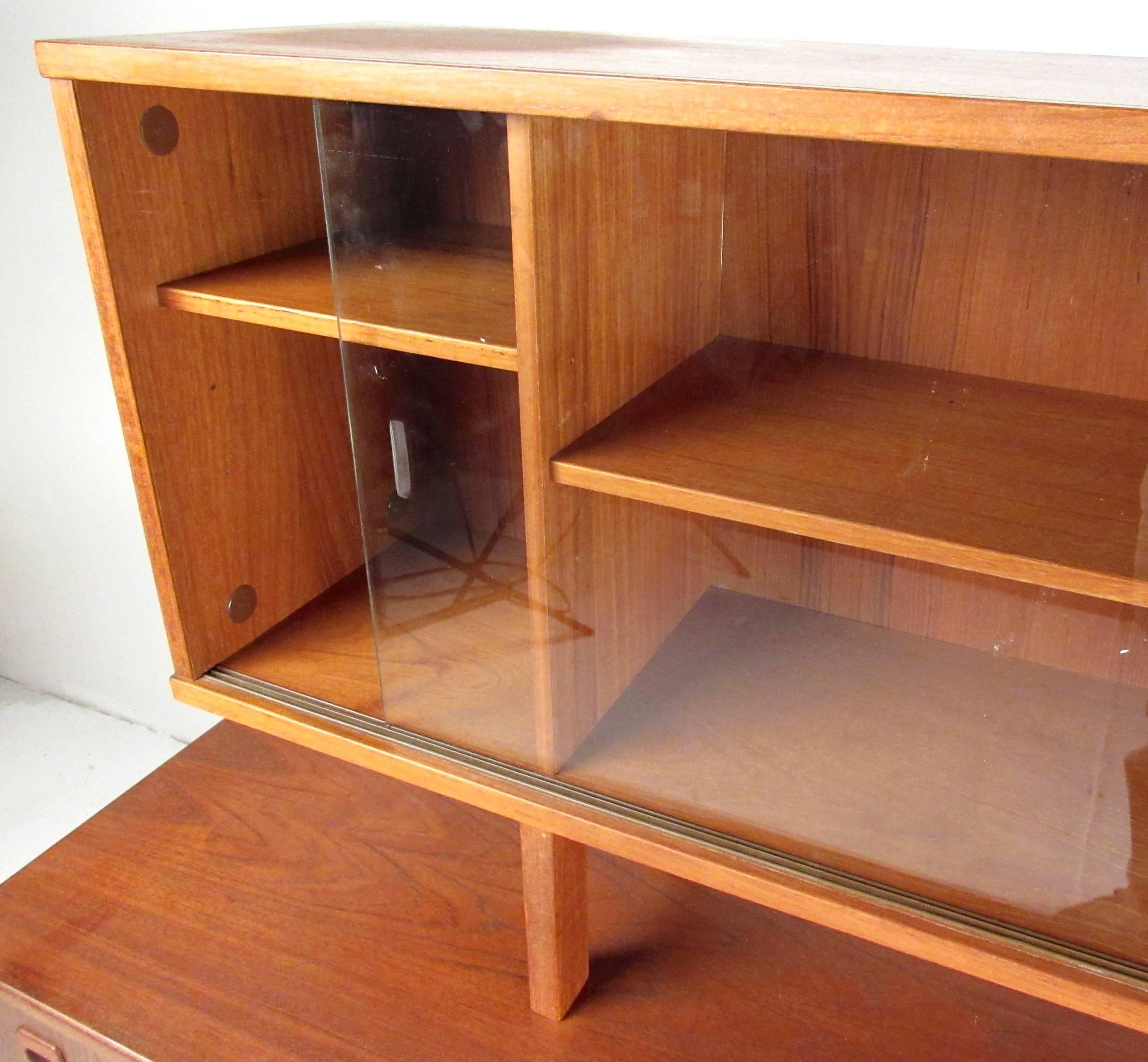 Scandinavian Modern Scandinavian Teak Sideboard with Bookcase Topper