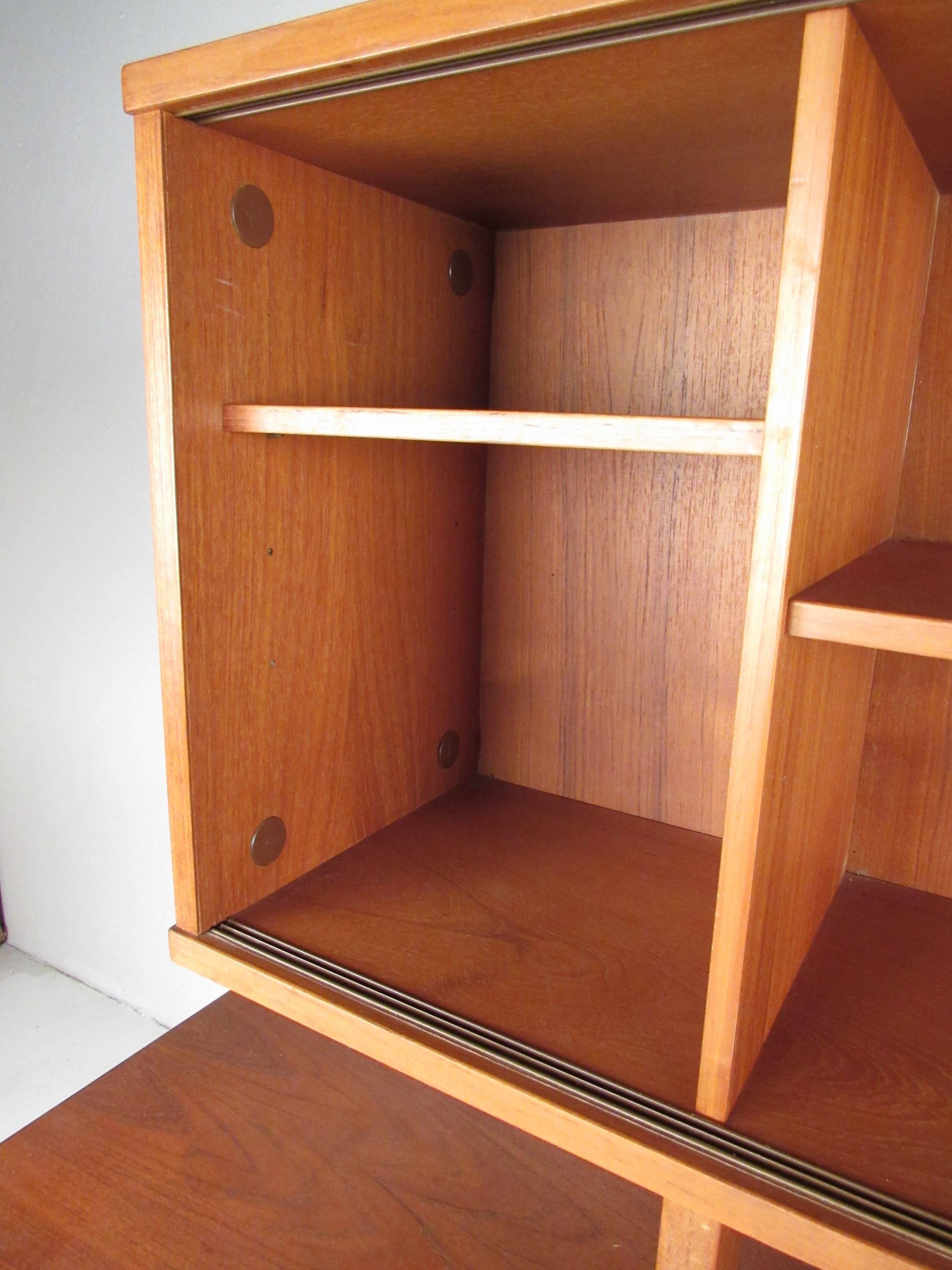 Scandinavian Teak Sideboard with Bookcase Topper In Fair Condition In Brooklyn, NY