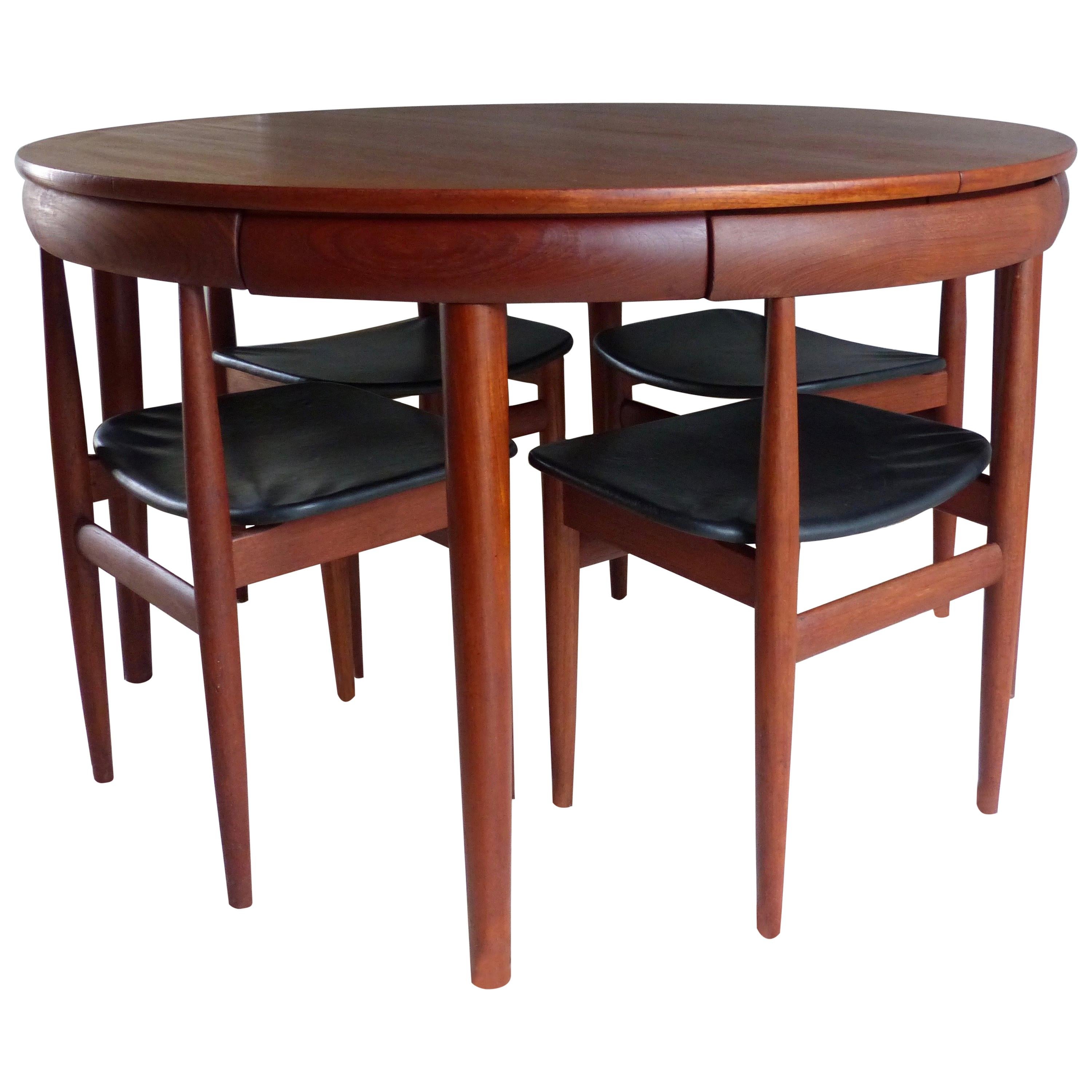 Scandinavian Teak Table and Chairs Set, Hans Olsen, Frem Rojle