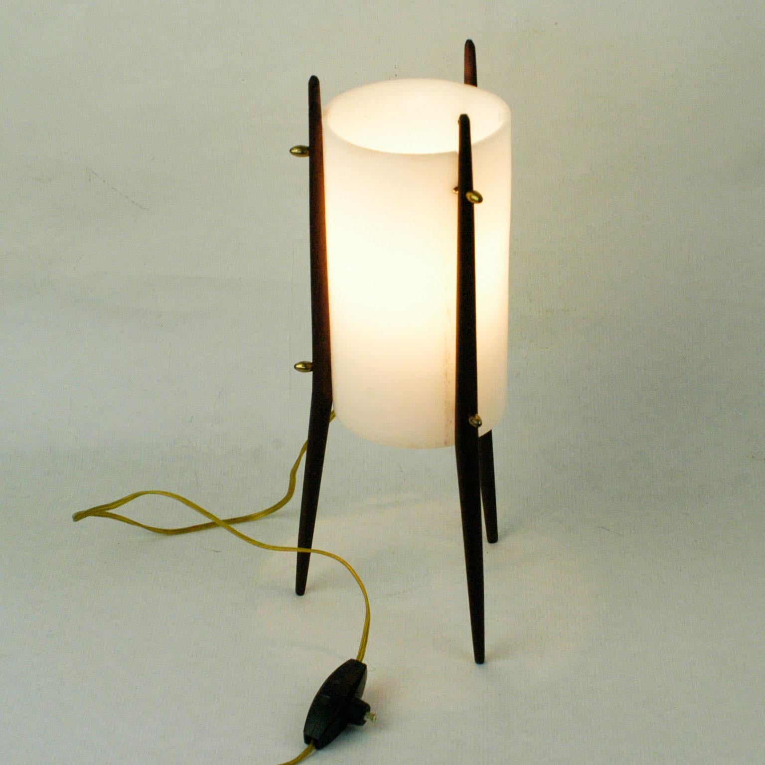 Scandinavian Modern Scandinavian Teak Table Lamp Attr. to U. & Ö. Kristiansson for Luxus Sweden For Sale