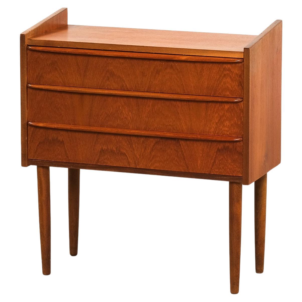 Scandinavian Three Drawer Teak Chest, 1950s