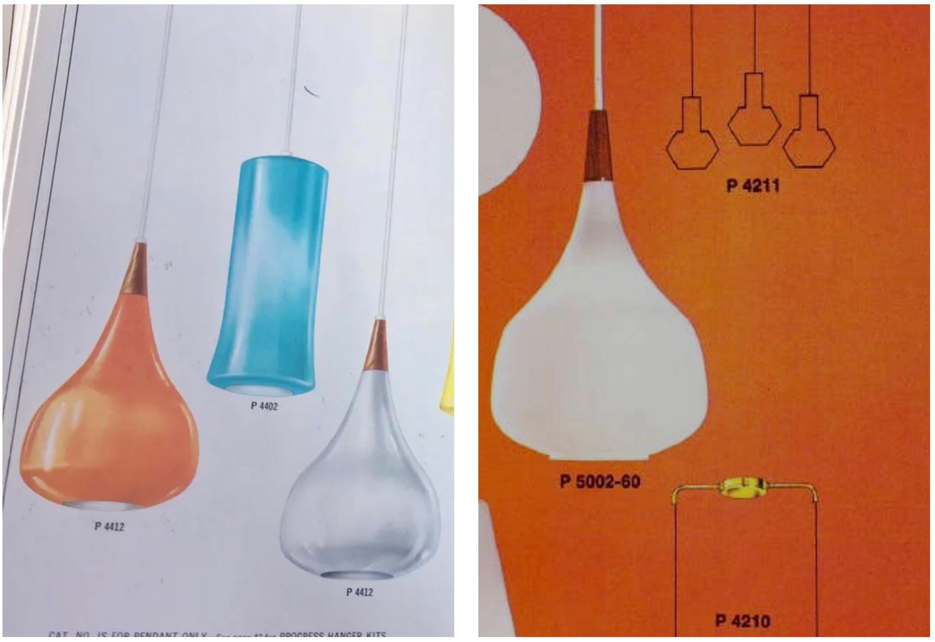 Scandinavian Three Globe Pendant by Progress Lighting In Good Condition For Sale In Hanover, MA