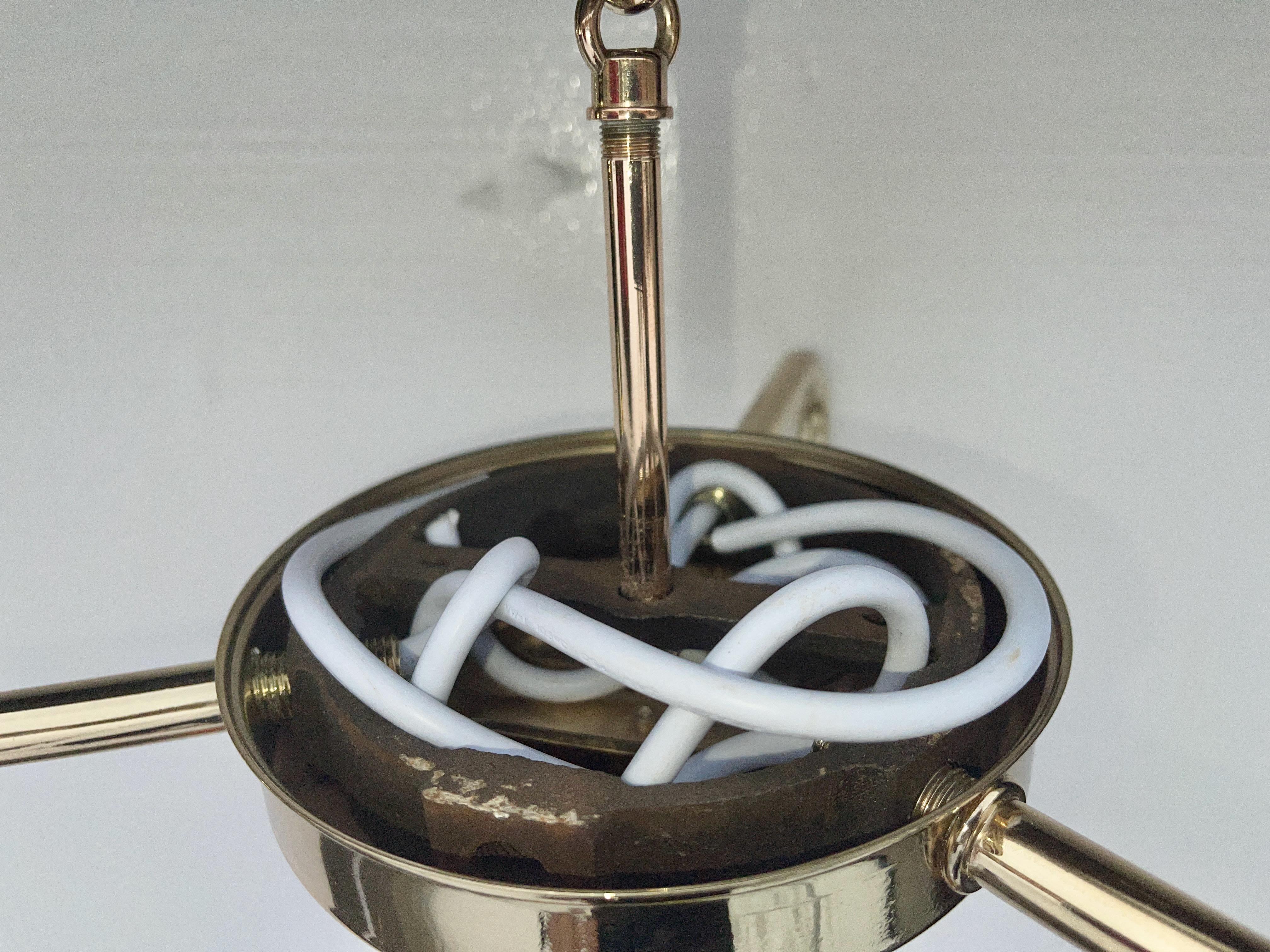 Mid-20th Century Scandinavian Three Globe Pendant by Progress Lighting For Sale
