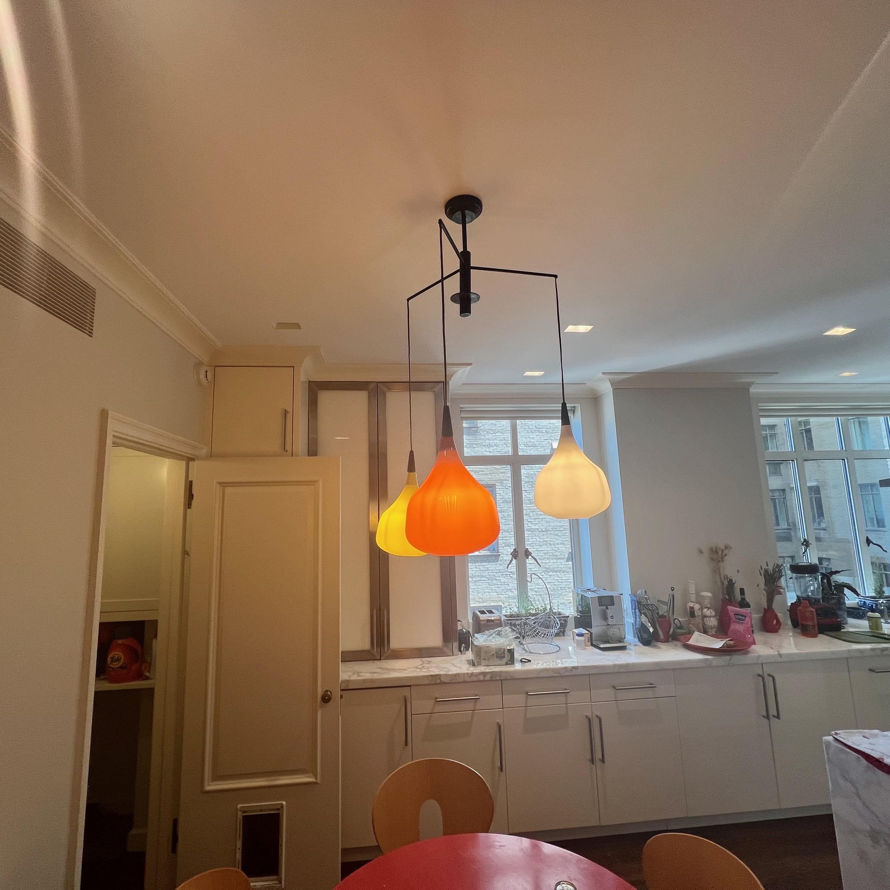 Scandinavian Three Globe Pendant For Sale 8