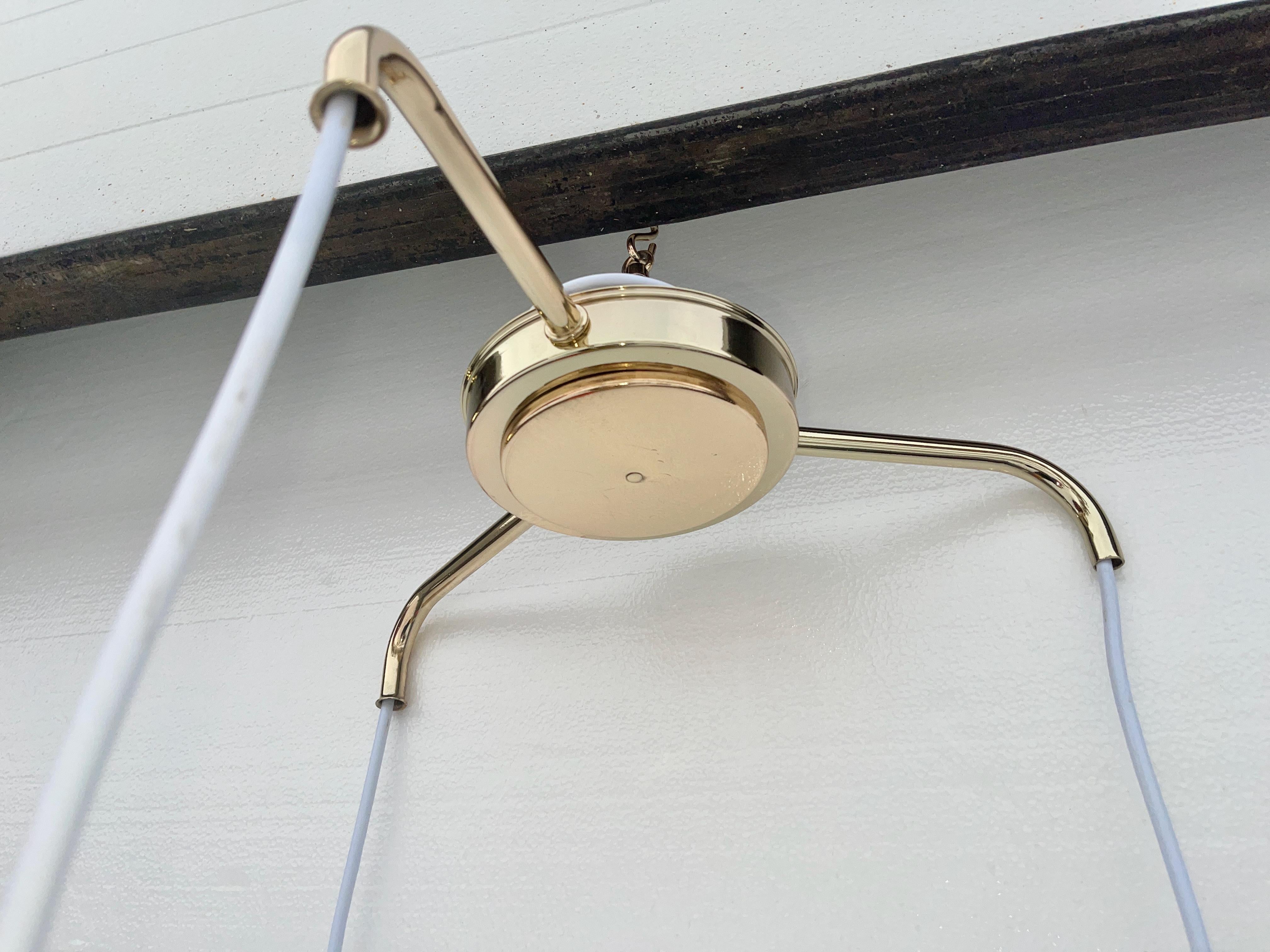 Brass Scandinavian Three Globe Pendant For Sale
