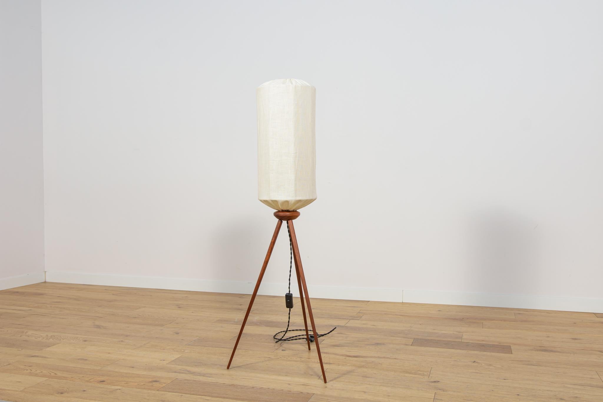 Swedish Scandinavian Three-legged Teak Lamp, Sweden, 1970s For Sale