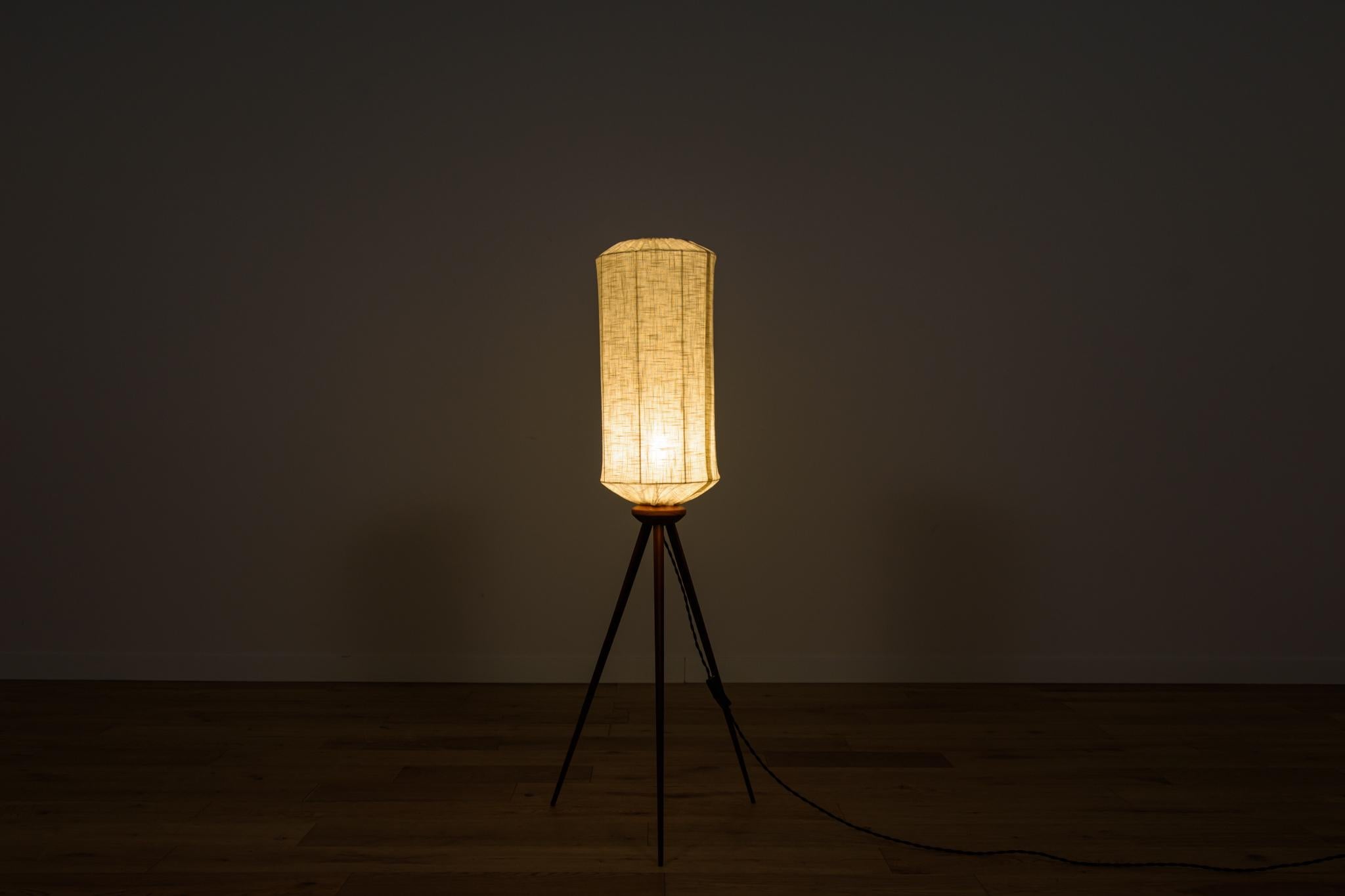 Scandinavian Three-legged Teak Lamp, Sweden, 1970s In Excellent Condition For Sale In GNIEZNO, 30