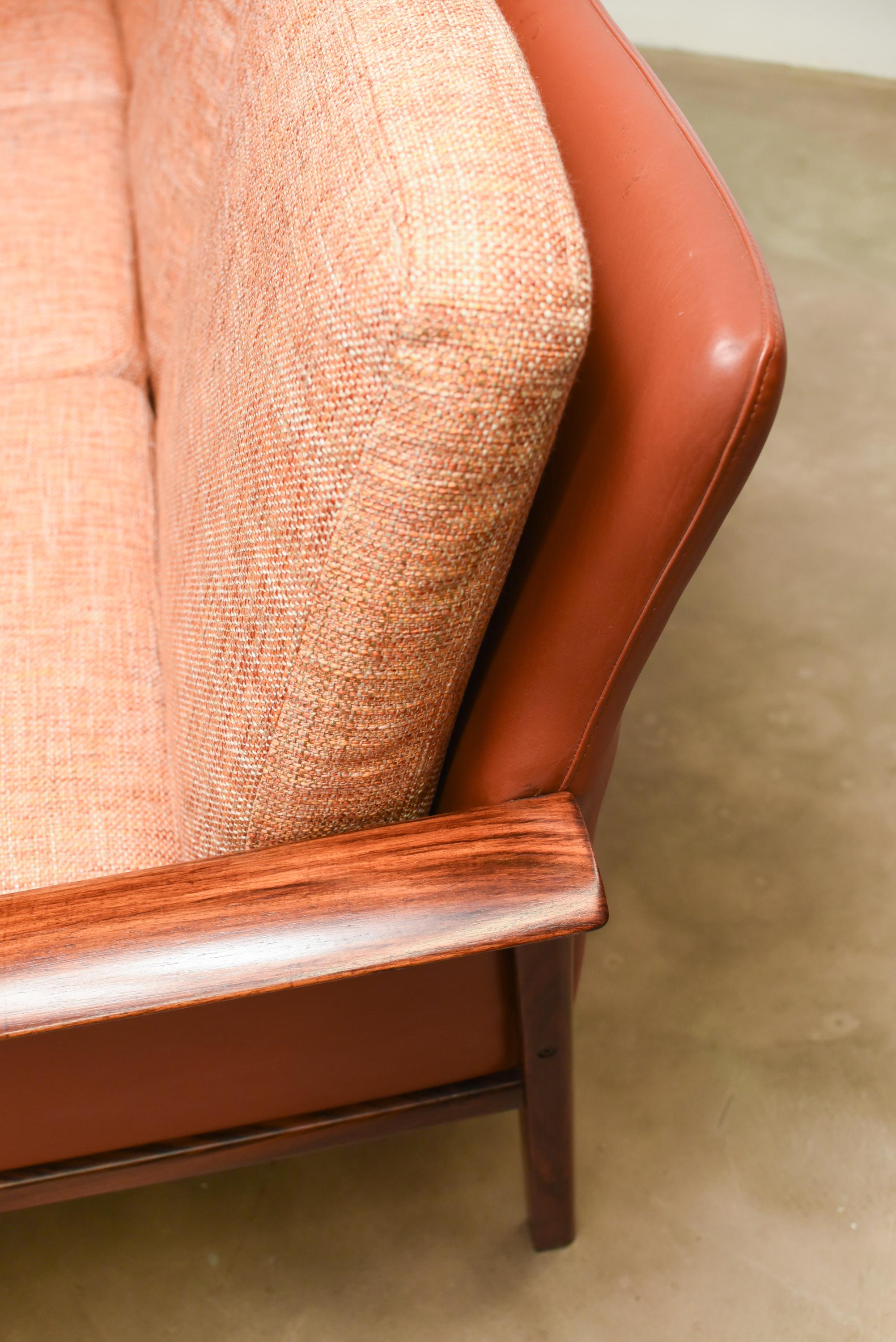 Danish Mid Century Rosewood Scandinavian Three-Seat Sofa, 1960s