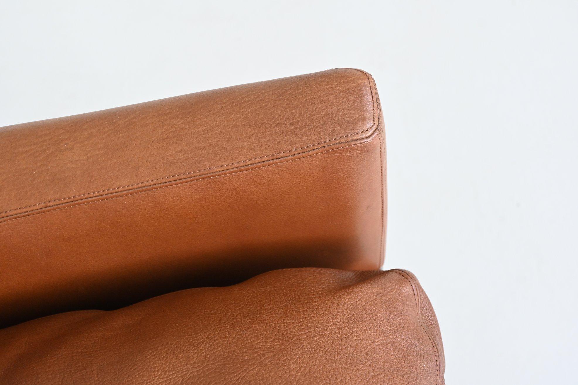 Divano scandinavo a tre posti in palissandro e pelle marrone Danimarca 1960 in vendita 7