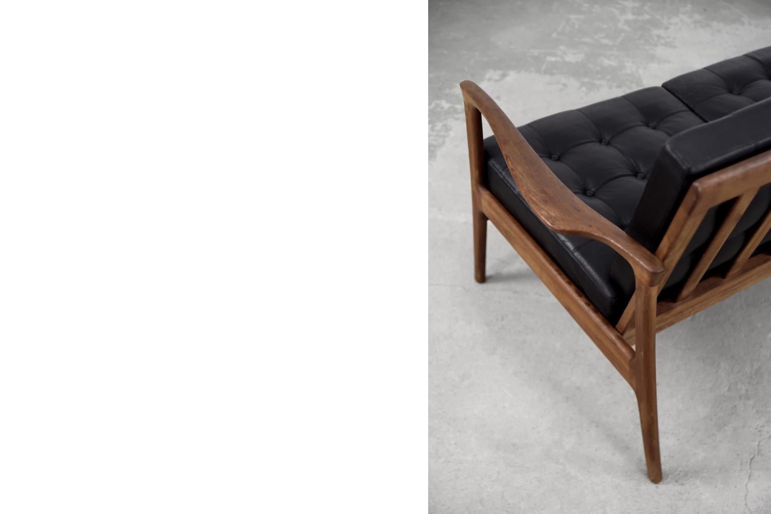 Vintage Scandinavian Modern Leather Sofa by C.E. Johansson for Bejra Möbel 2