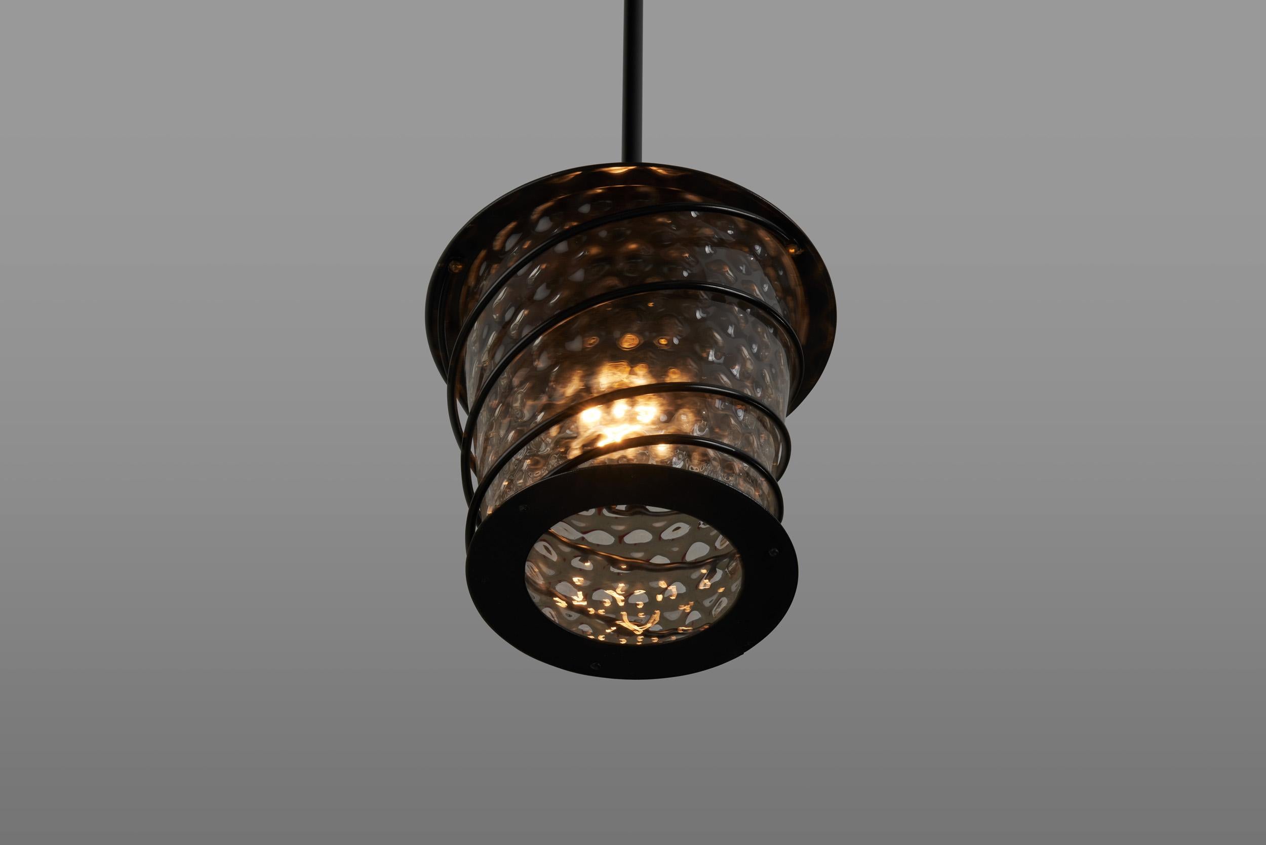 Scandinavian Tin and Glass Accent Ceiling Lamp, Scandinavia, 1920s For Sale 4