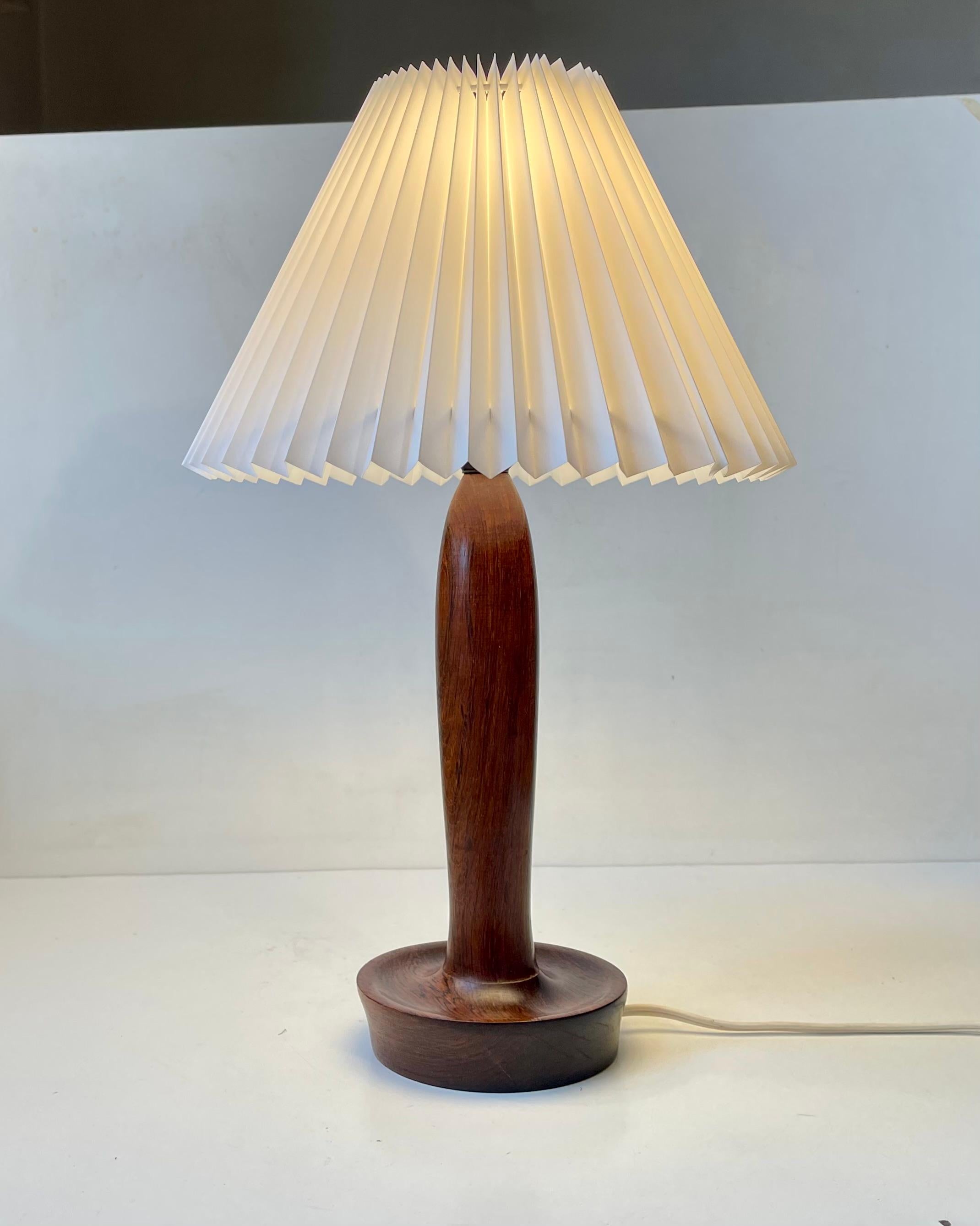 Scandinavian Modern Scandinavian Torpedo Table Lamp in Turned Rosewood, 1960s For Sale