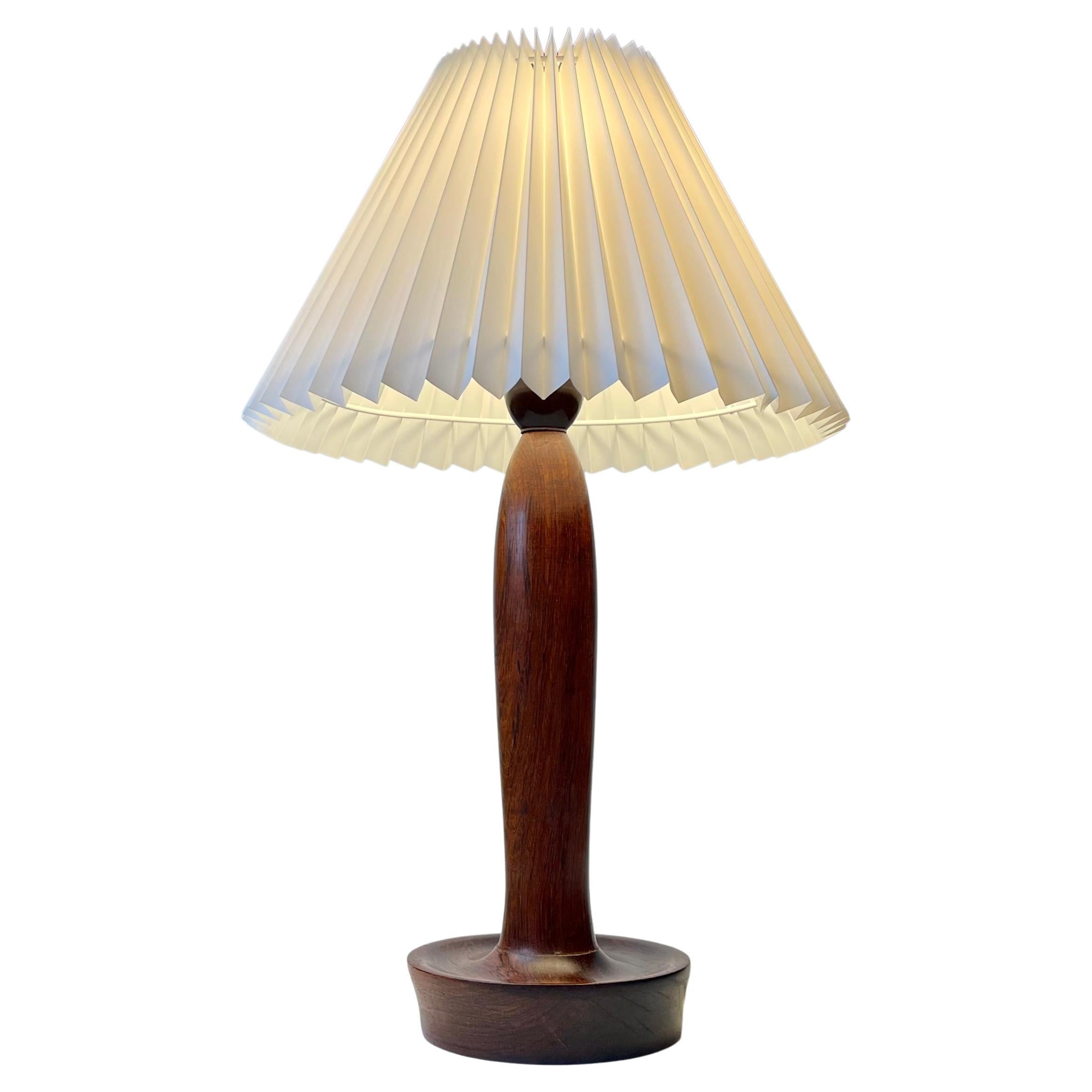 Scandinavian Torpedo Table Lamp in Turned Rosewood, 1960s For Sale