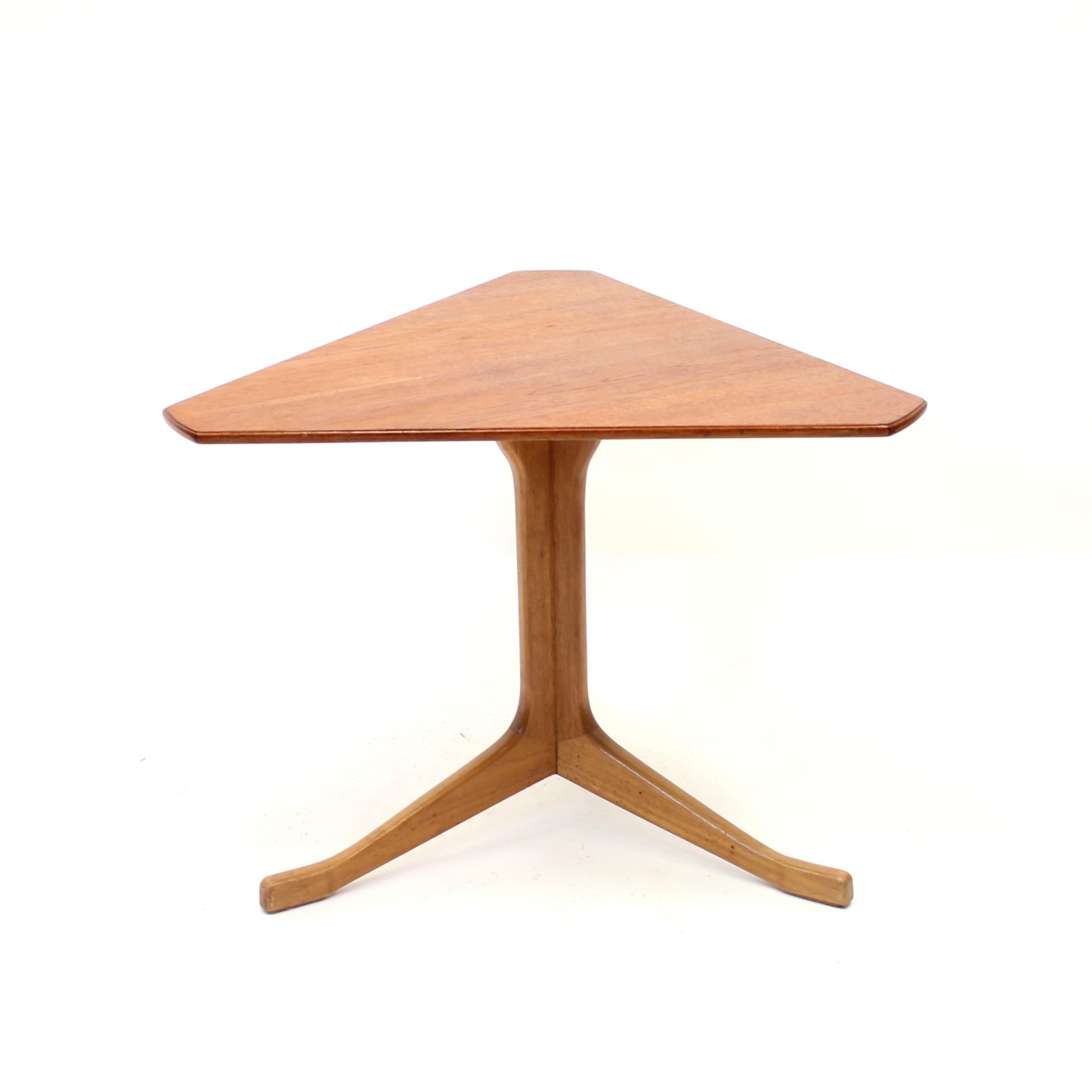 Swedish Scandinavian Triangular Teak Coffee Table, 1950s For Sale