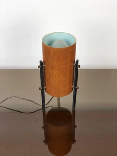 Scandinavian Tripod Table Lamp in Teak and Metal, 1960s