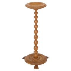 Scandinavian Turned Oak Pedestal Stand
