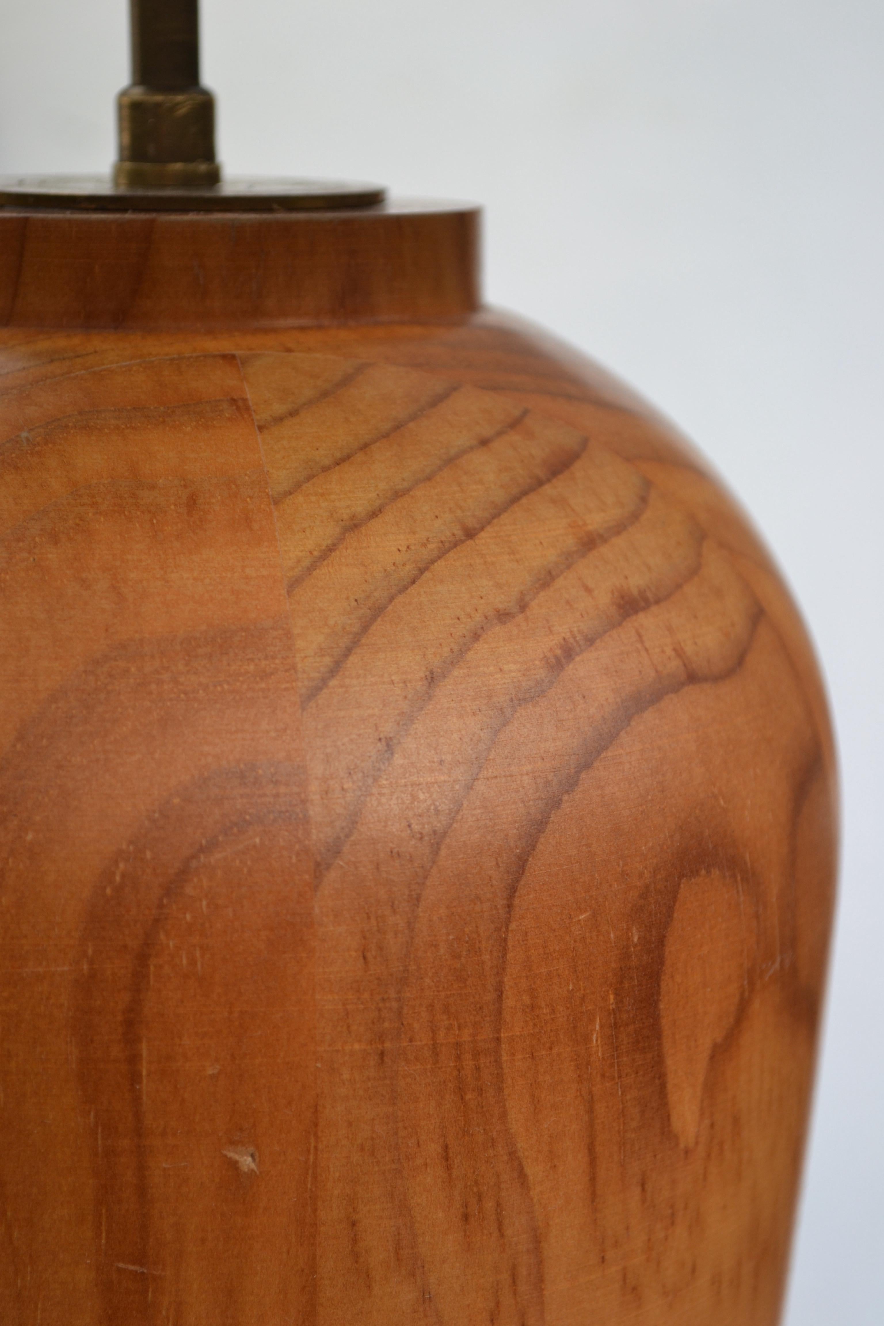 Scandinavian Turned Pine Table Lamp, 1970s For Sale 2