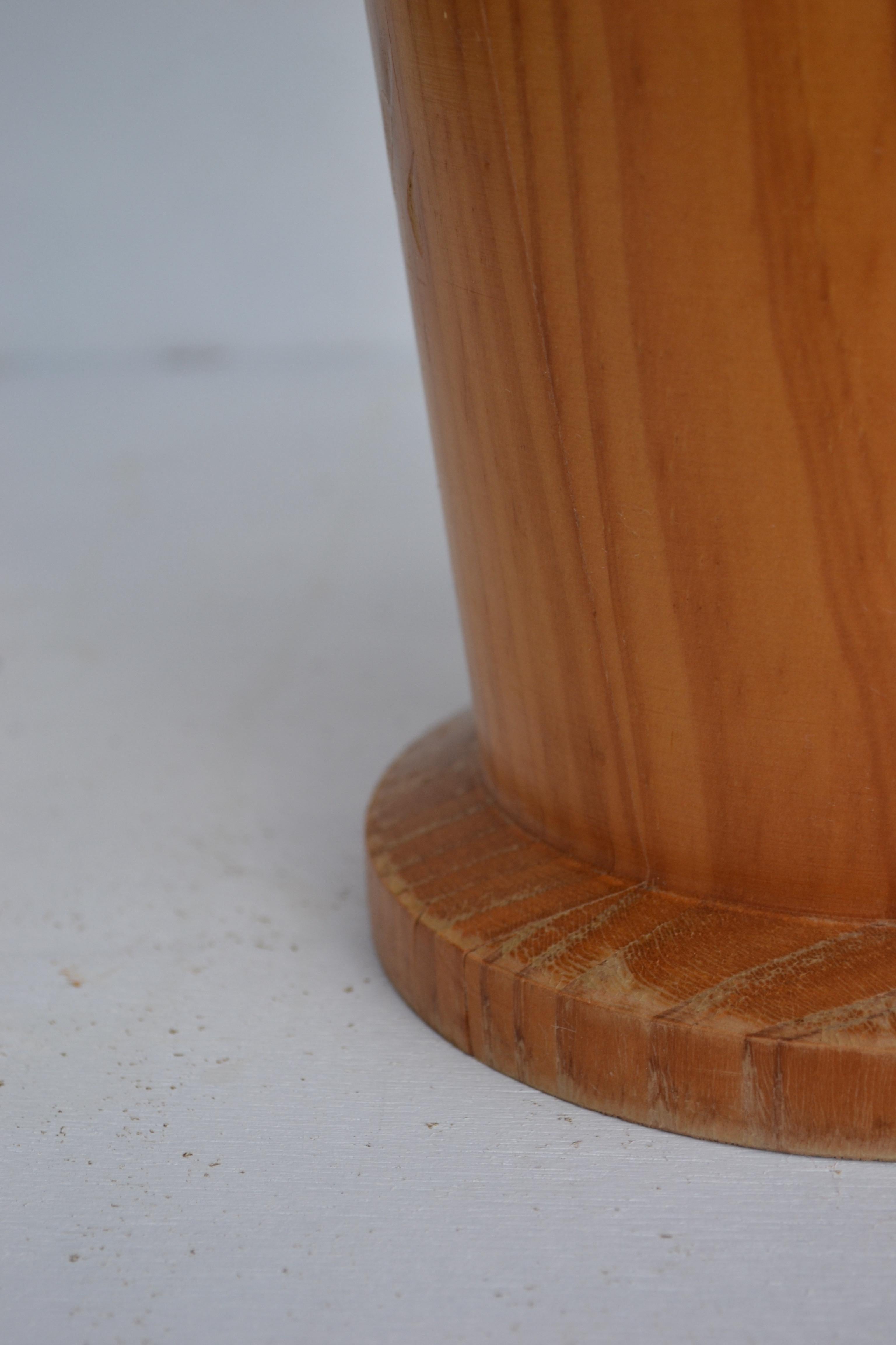 Scandinavian Turned Pine Table Lamp, 1970s For Sale 3