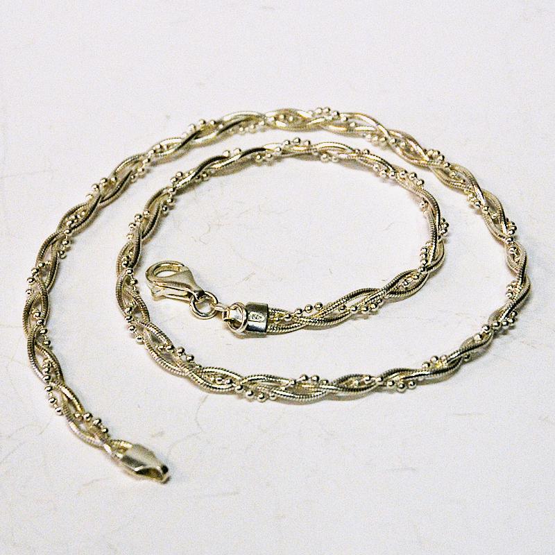 Scandinavian Modern Scandinavian Twisted Vintage Silver Necklace, 1960s