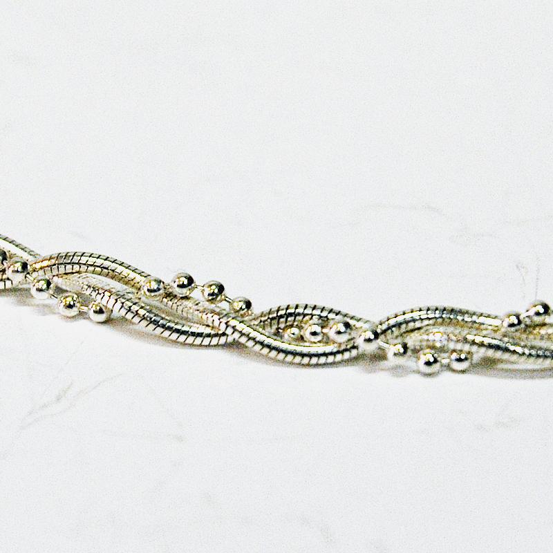 Mid-20th Century Scandinavian Twisted Vintage Silver Necklace, 1960s