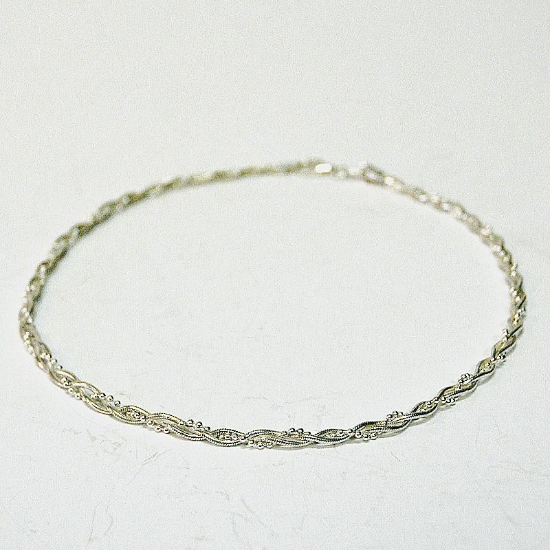 Scandinavian Twisted Vintage Silver Necklace, 1960s 1