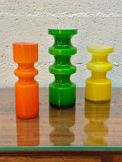 Jarrones escandinavos fabricados por Alsterfors de Suecia diseñados por Per Olof Ström 1960