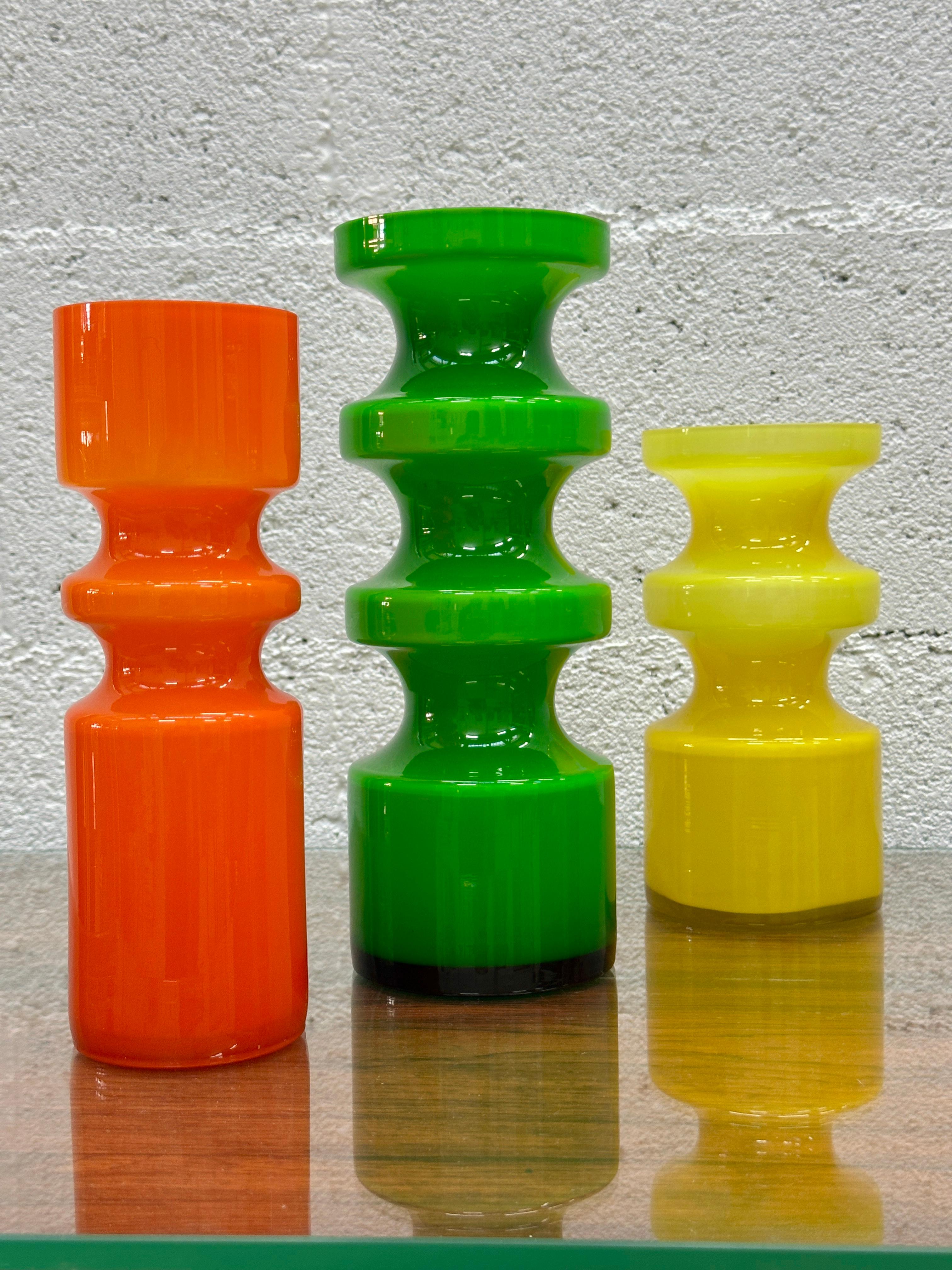 Swedish Scandinavian vases made by Alsterfors of Sweden designed by Per Olof Ström 1960 For Sale